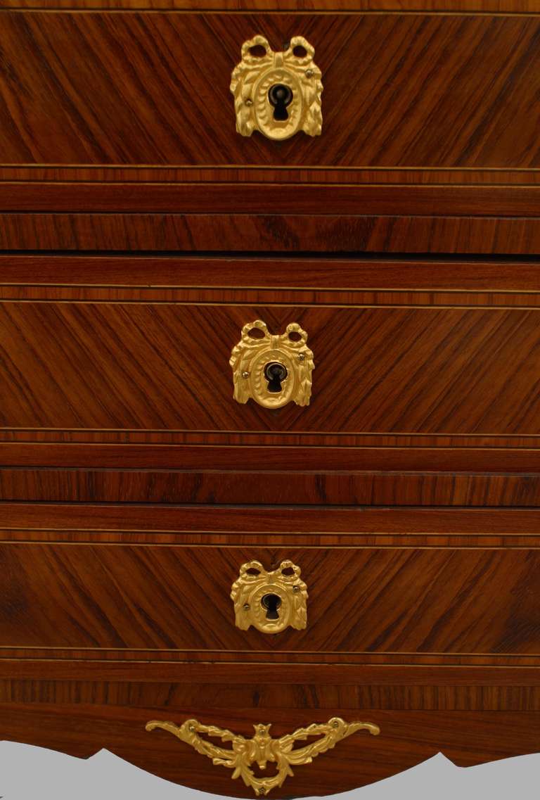 Brass French Louis XV Style Kingwood Chest