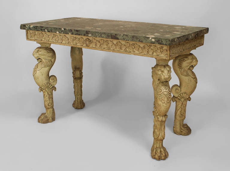 Important English Regency Marble Top Console