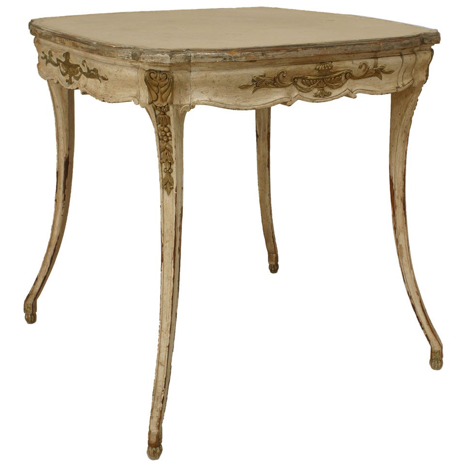 Italian Neoclassic Style Silver Gilt End Table