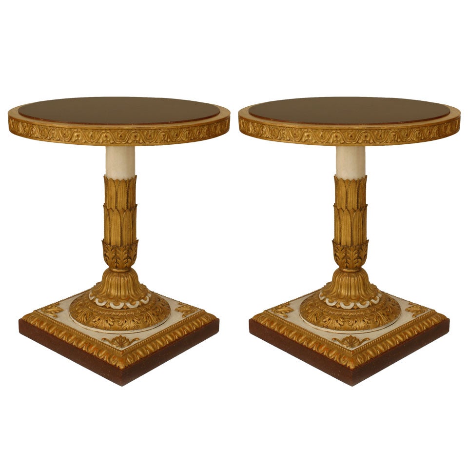 Pair of Italian Neo-Classic Painted End Tables
