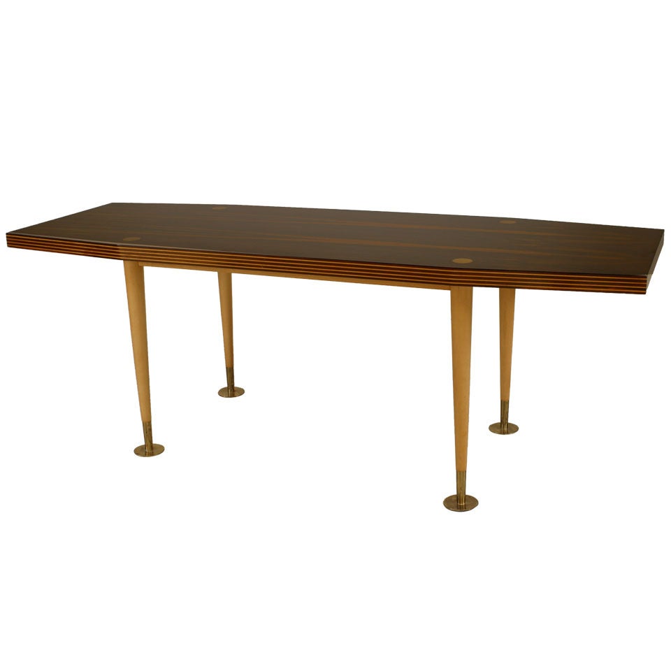 Table basse moderne italienne en palissandre, érable et sycomore en vente