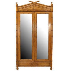 19th c. French Faux Bamboo Armoire
