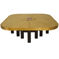 Agate and Etched Bronze Table By Paco Rabanne