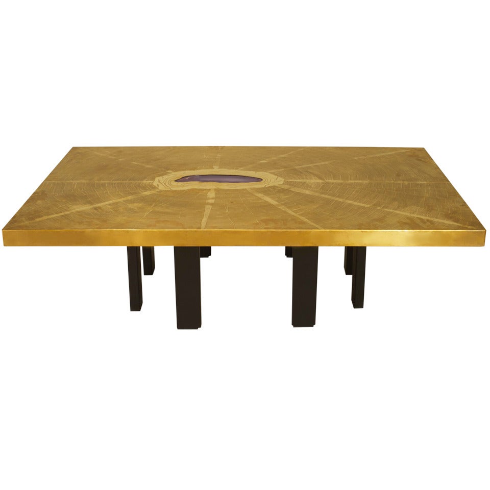 Agate and Etched Bronze Table, by Georges Mathias