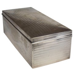 Retro English Mid-Century Silver Cigarette Box