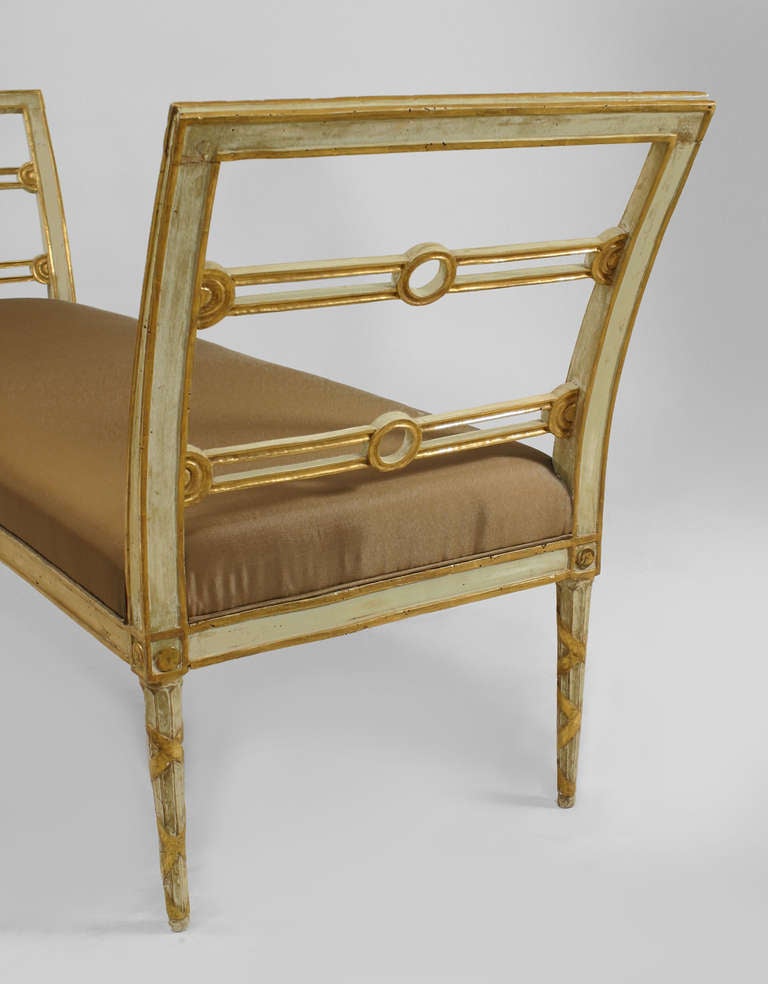 Neoclassical Italian Neo-Classic Style Cushioned Bench For Sale