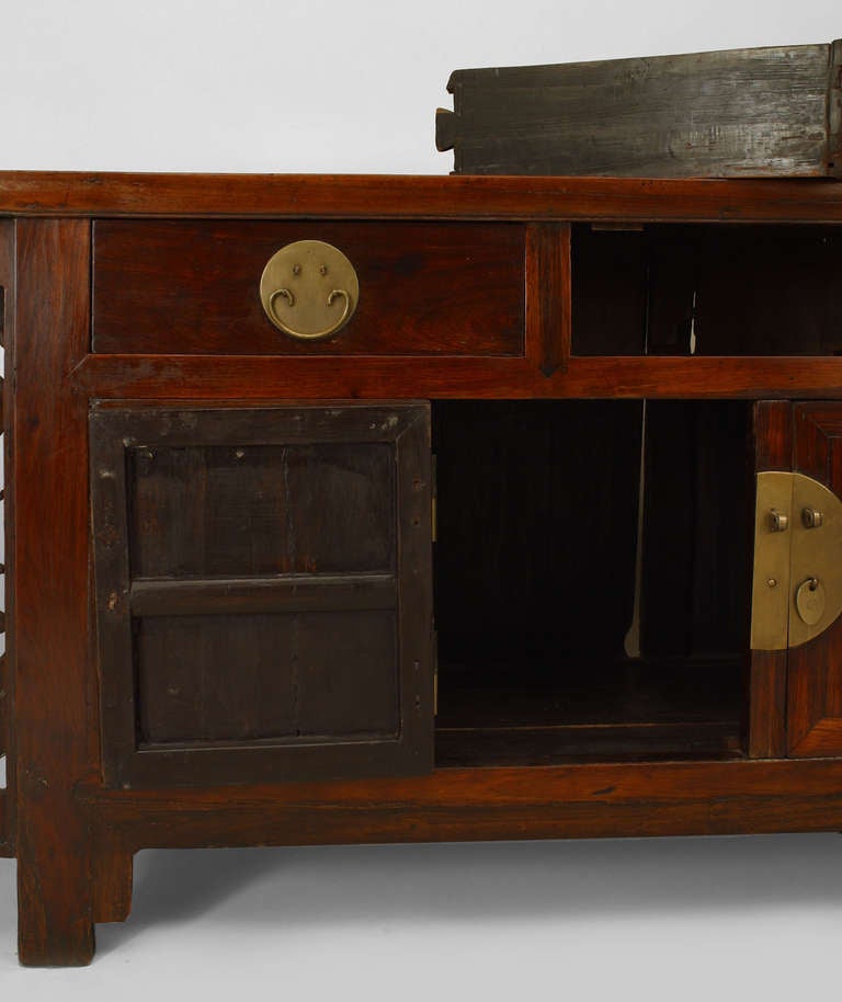 Ottone Credenza Coffer in legno duro cinese in vendita
