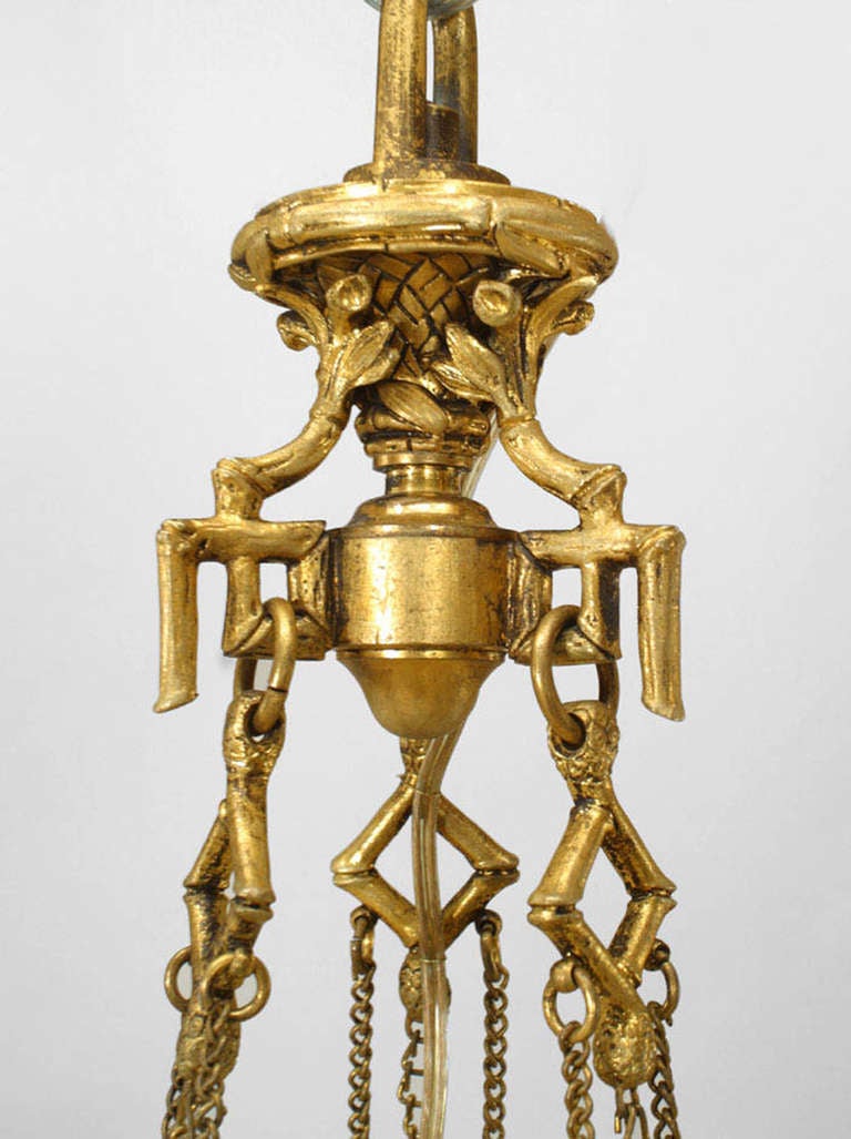 Viktorianischer Bronze-Dore-Kronleuchter aus Kunstbambus (19. Jahrhundert) im Angebot
