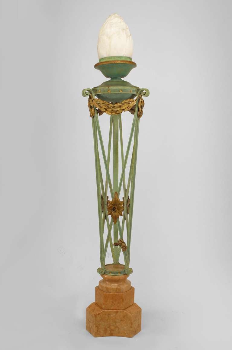 Neoclassical Pair of Italian Neoclassic Style Brazier Lamps For Sale