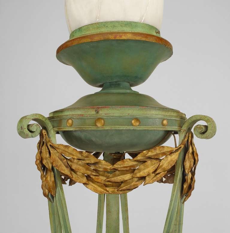 19th Century Pair of Italian Neoclassic Style Brazier Lamps For Sale