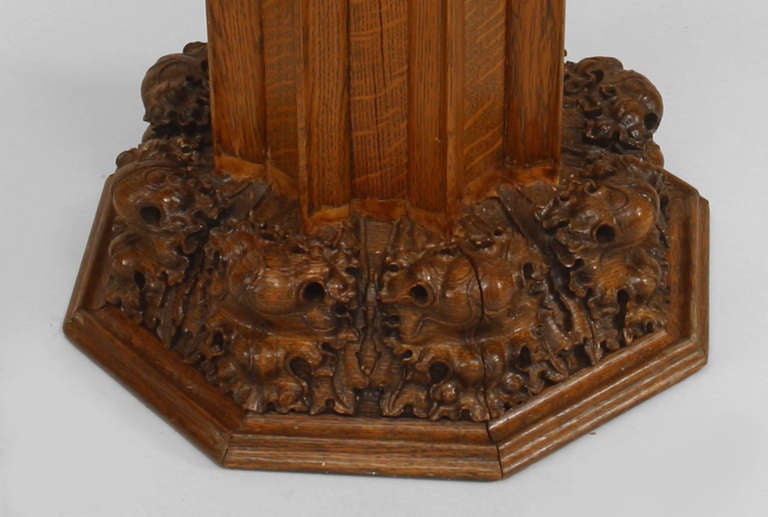 Pair of 19th c. English Gothic Revival Pedestals In Excellent Condition In New York, NY