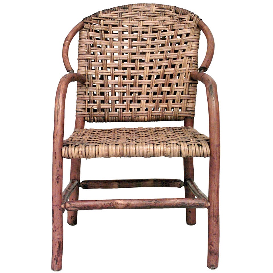 American Old Hickory Woven Seat Armchair