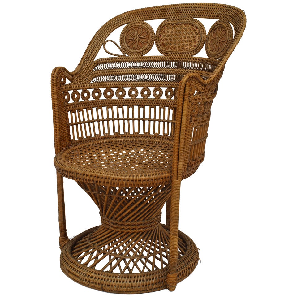 Englischer Regency-Sessel aus Sanduhrgeflecht im Angebot