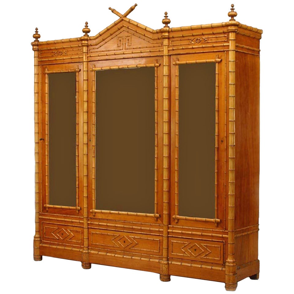 American Victorian Style Maple Display Cabinet