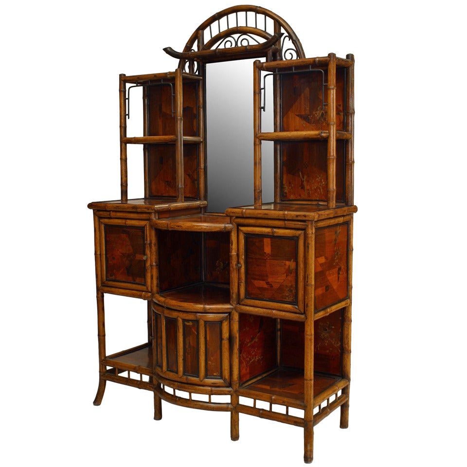 English Victorian Bamboo Étagère