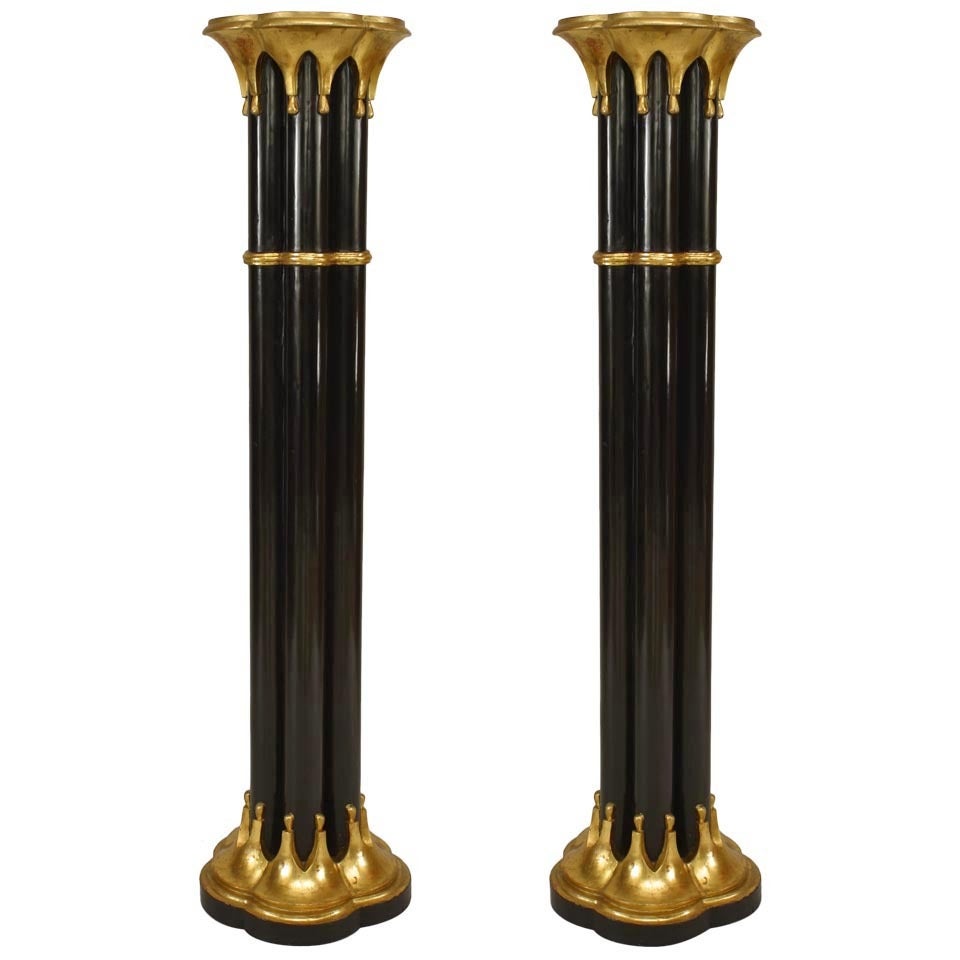 Chinese Chippendale Painted Pedestals