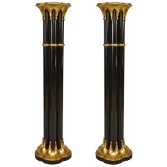 Used Chinese Chippendale Painted Pedestals