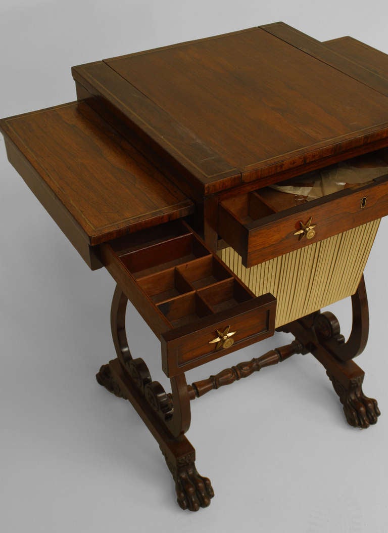 19th Century English Regency Rosewood Flip Chessboard Table For Sale
