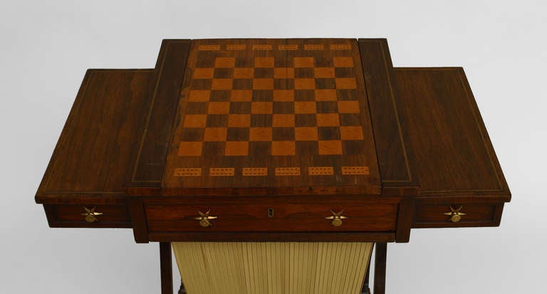 English Regency Rosewood Flip Chessboard Table For Sale 3