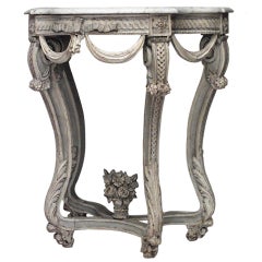 French Regence Painted Serpentine Console Table