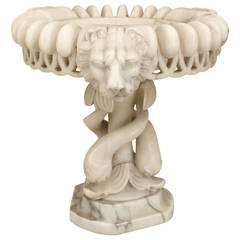 19th Century Italian Neoclassical Style Marble Tazza with Bestial Carvings 11