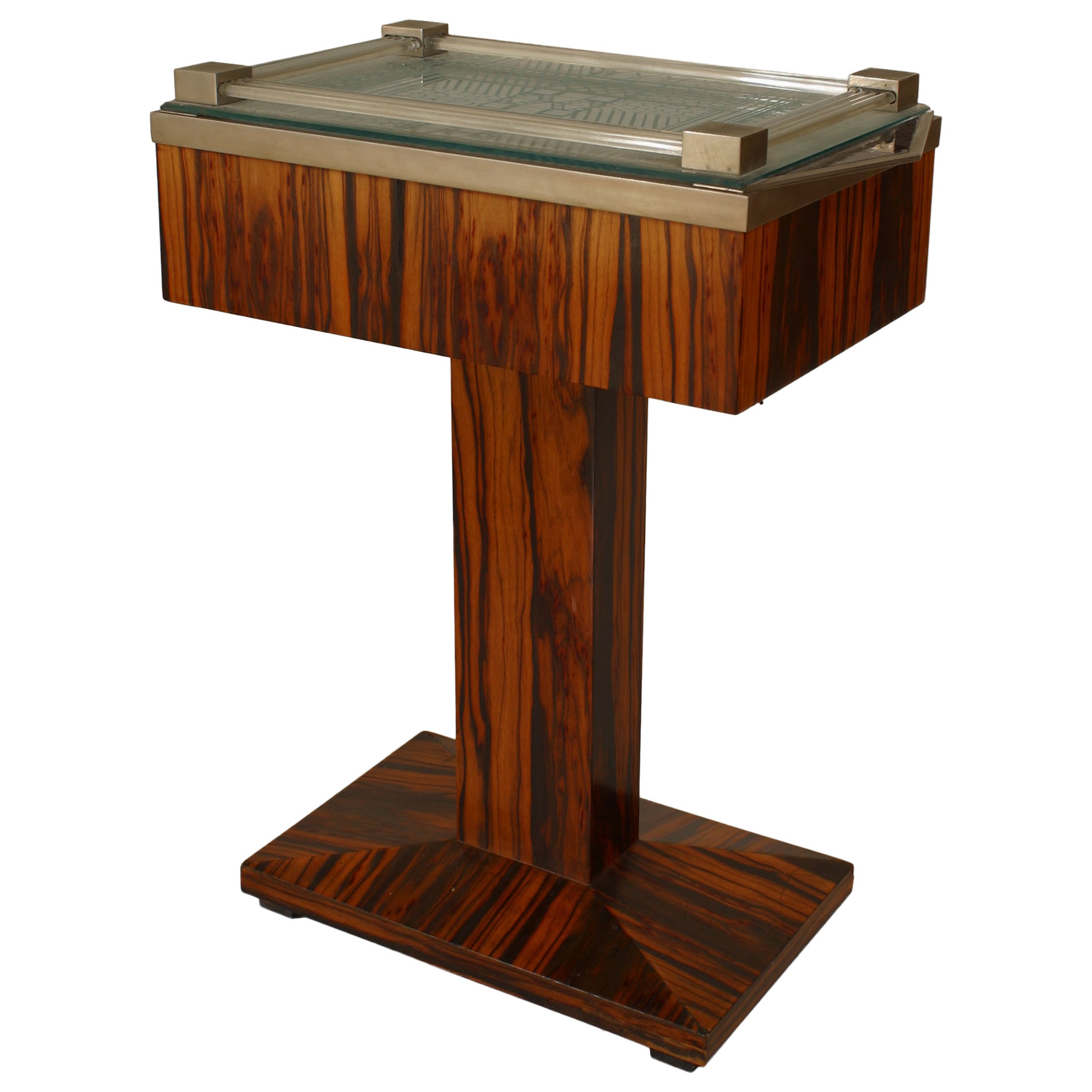 French Art Deco Palisander Wood End Table