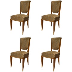 Used Set of 4 Jean Pascaud French Art Deco Mahogany Side Chairs