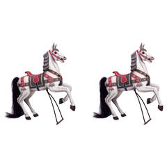 Two American Carousel Style Carved Horse Sculptures 7