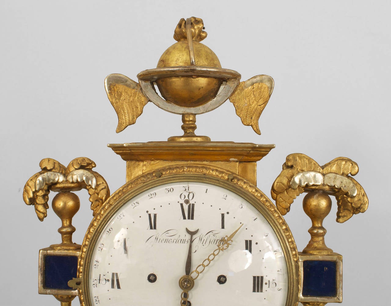 Neoclassical Continental Austrian Gilt Mantel Clock For Sale