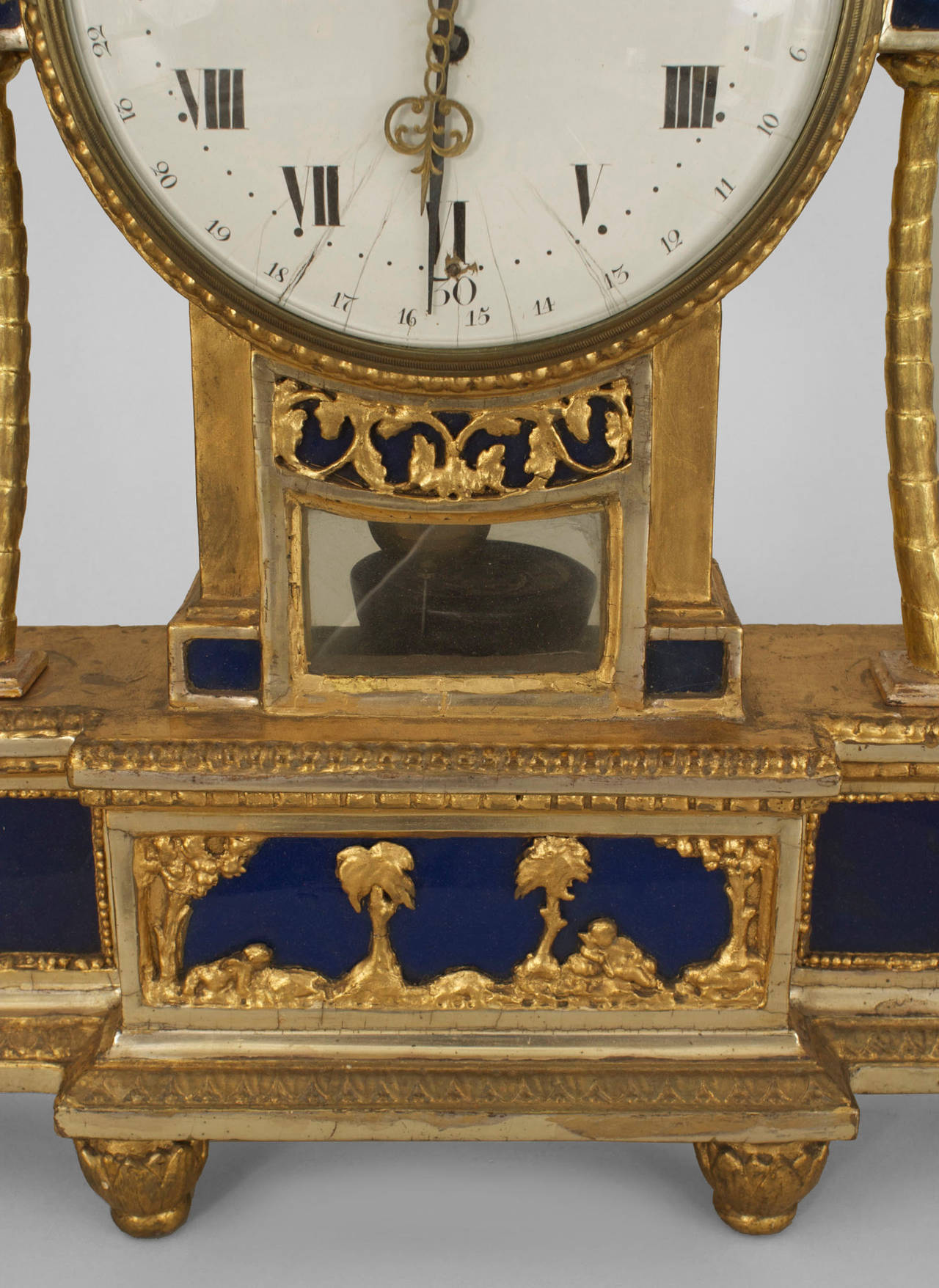 18th Century and Earlier Continental Austrian Gilt Mantel Clock For Sale