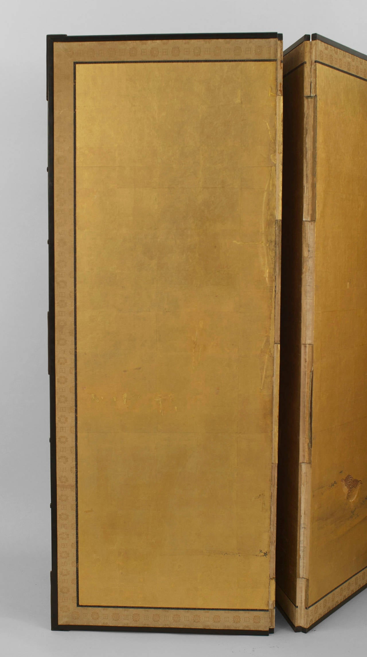 18th Century Japanese Six-Panel Gilded Paper Screen by Tosa Mitsuda In Excellent Condition In New York, NY