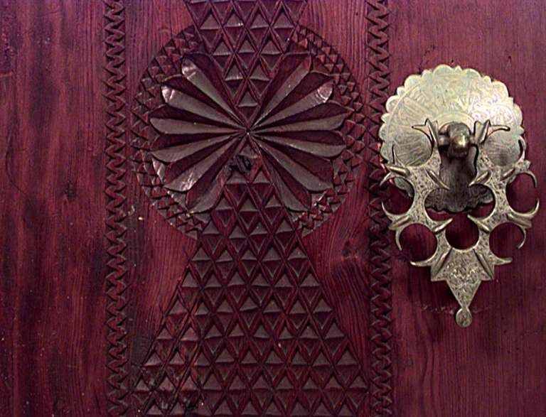 Moorish Pair of 19th c. Carved Middle Eastern Doors For Sale