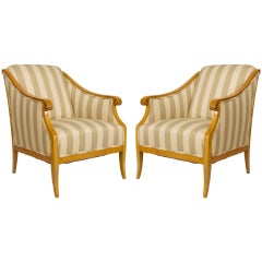 Pair of Swedish Biedermeier Bergeres