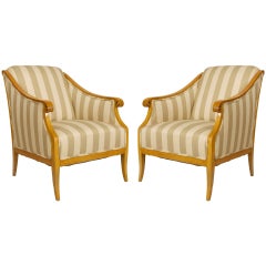 Pair of Swedish Biedermeier Bergeres