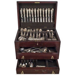 1920's Reed & Barton Sterling Silver Flatware Set and Case 8