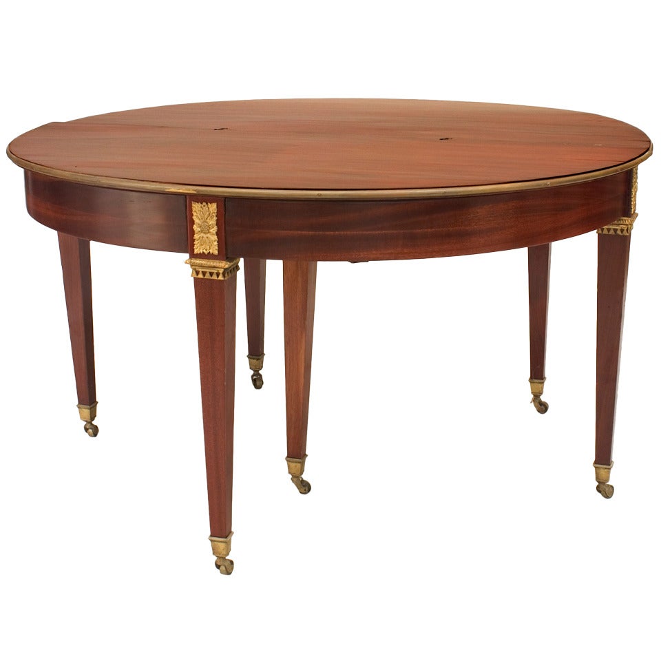 French Louis XVI Style Mahogany Console Table For Sale
