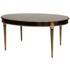 Used Maison Jansen French Louis XVI Style Ebonized Oval Dining Table