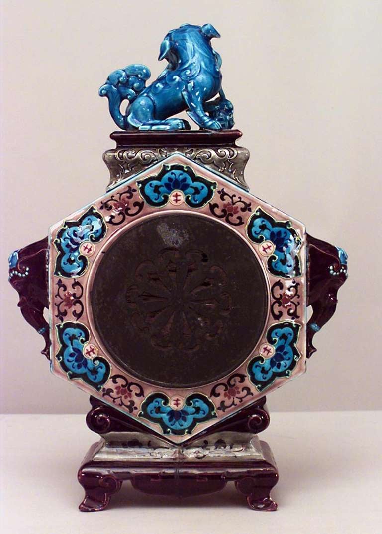 Regency Jules Vieillard Chinoiserie Mantel Clock For Sale