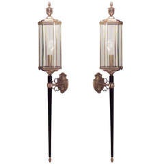 Antique Pair of 19th c. French Lantern Style Sconces