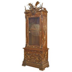 19th c. German Oak and Horn Gun Cabinet 5