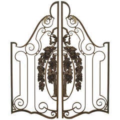 Pair of French Art Deco Gilt Trimmed Gates 4