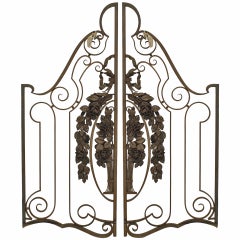 Pair of French Art Deco Gilt Trimmed Gates