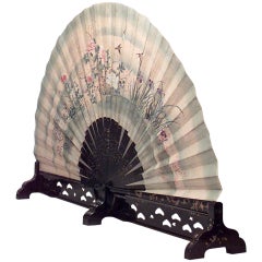 Japanese Monumental Folding Fan Floor Screen