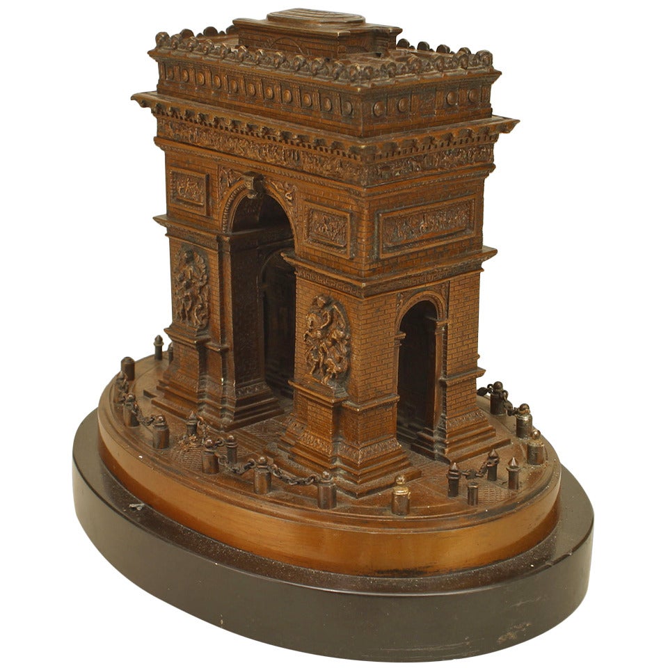 Bronze Model of the Arc de Triomphe on a Marble Base