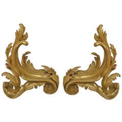 Pair of 19th c. Louis XV Style Chenets