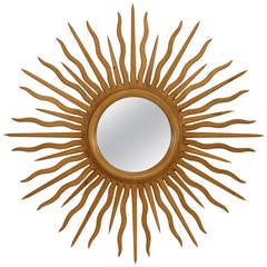 1940s French Sunburst Mirror