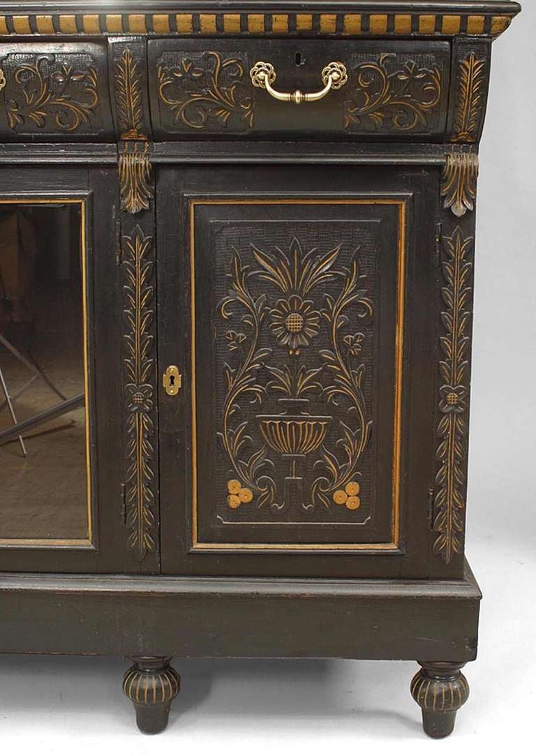English Ebonized Cupboard Cabinet For Sale 3