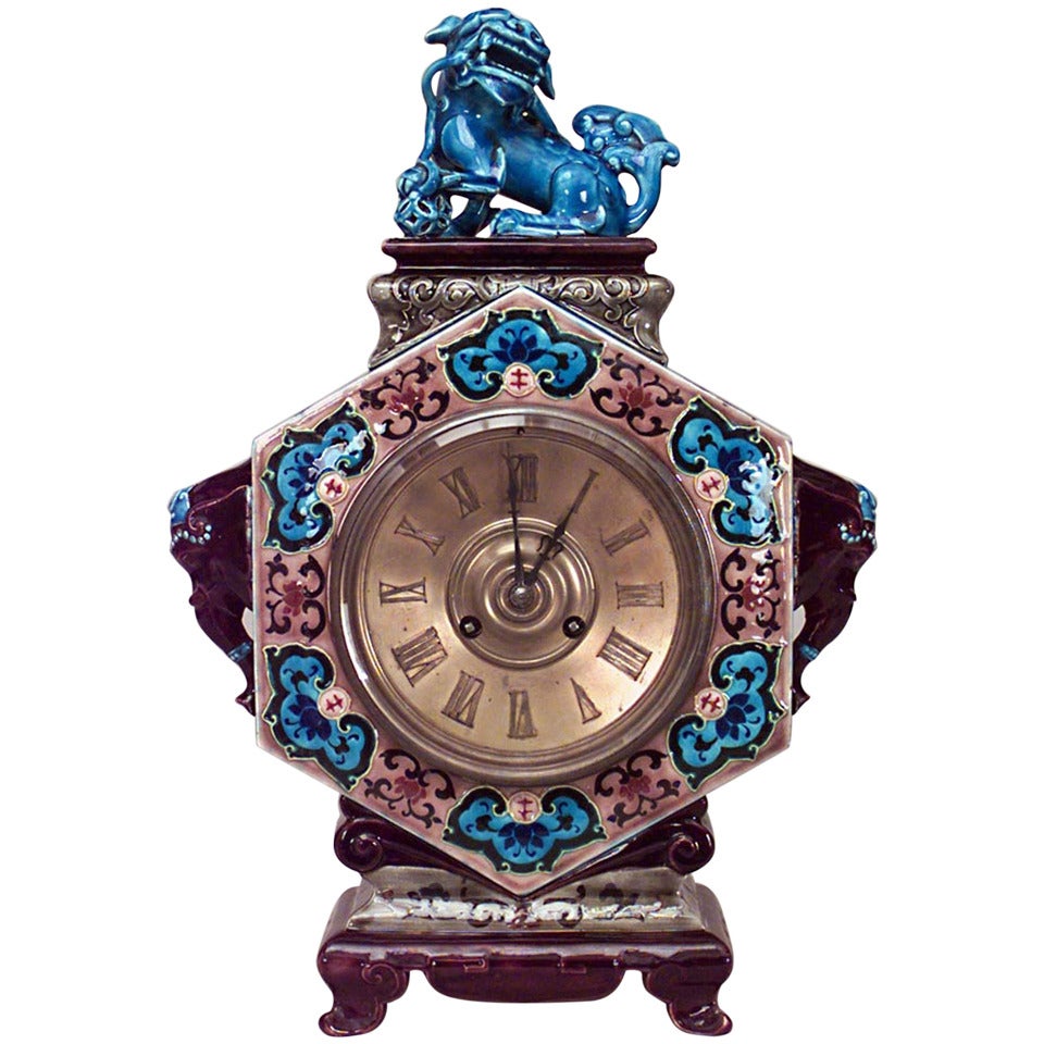 Jules Vieillard Chinoiserie Mantel Clock