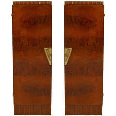 Pair of French Art Deco Pedestal Cabinets Attributed to Roger Bal