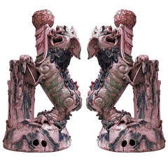 Pair of 19th Century Chinese Foo Dog Vases 12